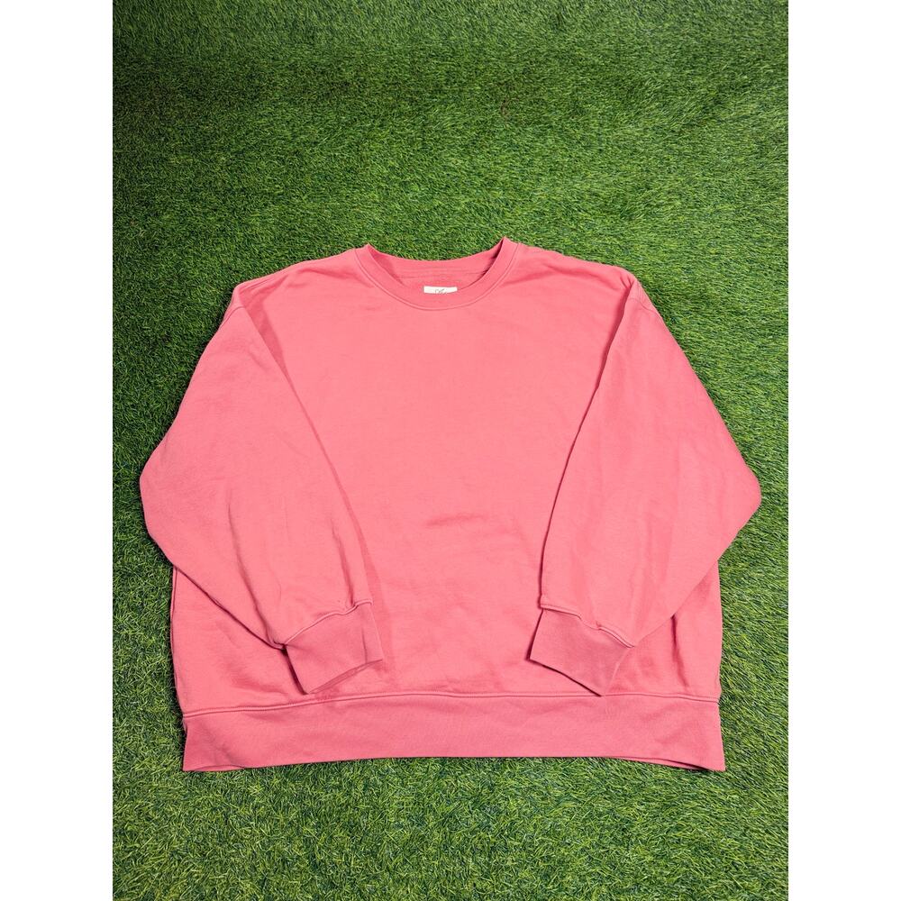 American Eagle AE Crewneck Sweatshirt Womens XL Pink Coral Fleece Pullover